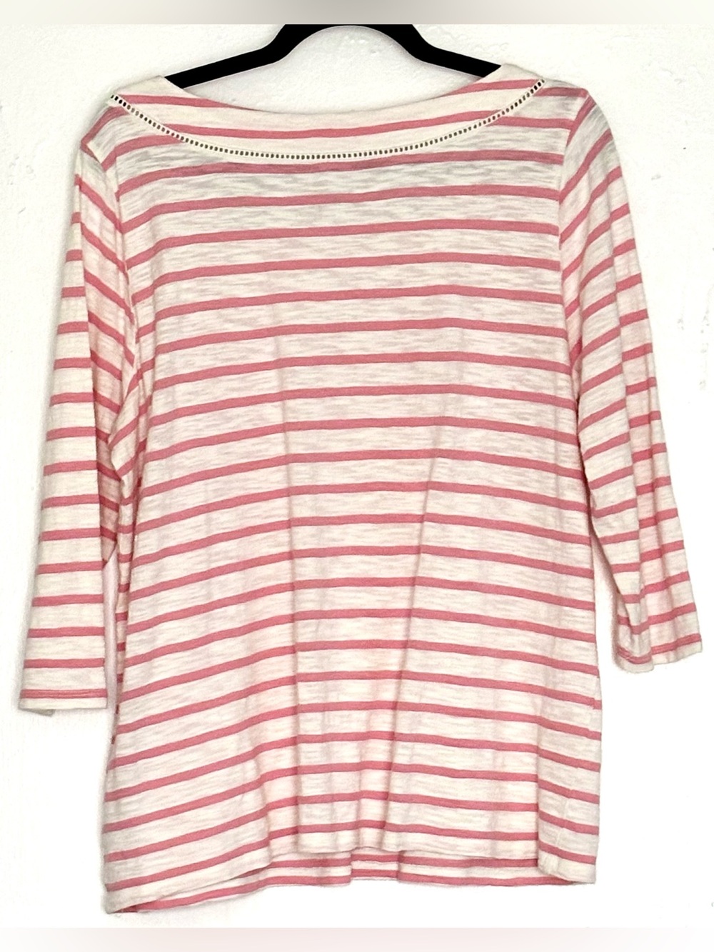 Talbots Tamarind Stripe Square Neck Top Size 1XP - Picture 3 of 5